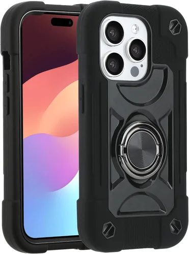 Vista 25 de MARKILL Funda compatible con iPhone 14 Pro de 6.1 pulgadas con soporte de anillo integrado, protección contra caídas de grado militar, carcasa Palta