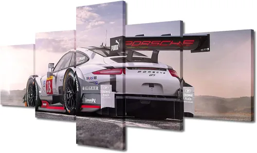 Vista 8 de TUMOVO Lienzo decorativo de pared para sala de estar, carreras, decoración moderna del hogar, carreras de automóviles, carteles impresos en alta