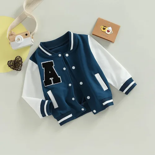 Vista 2 de Seyurigaoka Chaquetas de béisbol para niños pequeños,Chaqueta Varsity para niños,Chaquetas de béisbol unisex para bebé