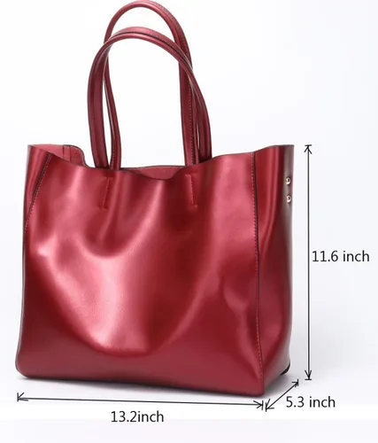 Vista 2 de Covelin Bolso de mano para mujer, de piel suave, bolso de hombro