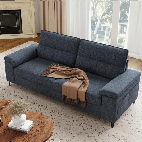Vista 17 de Upvilla Sofá moderno de 71.25 pulgadas para sala de estar, sofás de asiento profundo con cojín de 8 pulgadas, cómodo sofá de amor de felpilla de 2