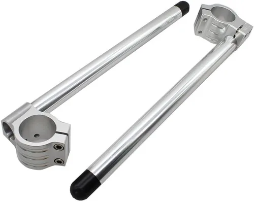 Vista 3 de 30 mm 7/8" Manubrio de motocicleta de aluminio CNC, tubo de horquilla con clip, reemplazable, apto para bicicleta universal Cafe Racer, negro