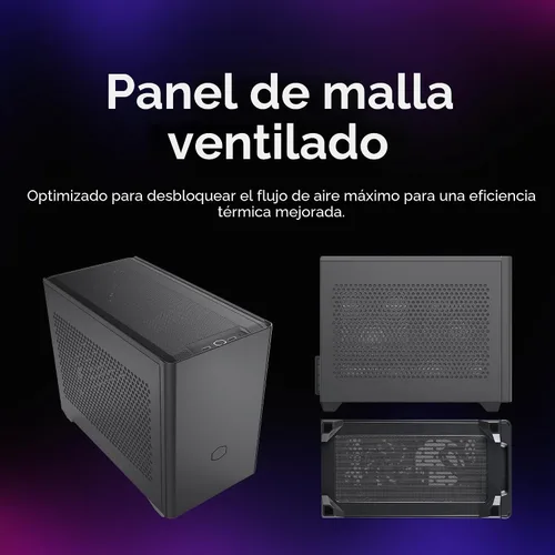Vista 8 de Cooler Master NR200 Mini-ITX PC Case, High Airflow, 330mm GPU Support Negro
