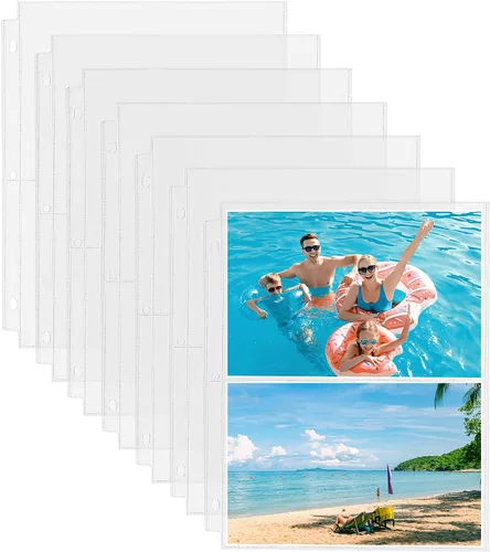 Vista 8 de Fabmaker Paquete de 30 fundas de fotos para carpeta de 3 anillas (3.5 x 5, para 240 fotos), protectores de páginas de fotos archivales de 3.5 x 5