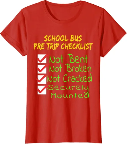 Vista 58 de Camiseta de camionero para conductor de autobús escolar CDL, Negro, S