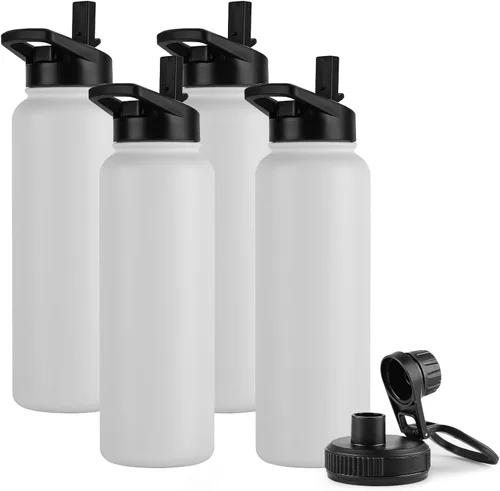 Vista 80 de DOMICARE Botella de agua para niños de 16 onzas para la escuela, de acero inoxidable, con aislamiento al vacío de doble pared, botella de agua