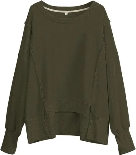 Vista 7 de Sudaderas casuales de manga larga con cuello redondo para mujer, con bolsillos, casual, para otoño 2023