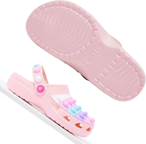 Vista 7 de Zuecos para niños y niñas zapatos de jardín sin cordones sandalias ligeras para interiores y exteriores pantuflas de playa