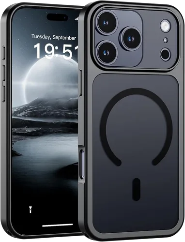 Vista 81 de SUPFINE Funda magnética para iPhone 11 Pro Max (compatible con MagSafe) (protección contra caídas de grado militar), delgada, translúcida mate, a