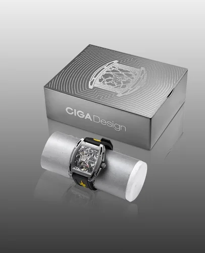Vista 7 de CIGA Design Z Series - Reloj mecánico automático versión portaaviones, puntero de forma de avión, caja de titanio, esqueleto Tonneau, reloj