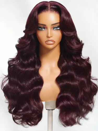 Vista 31 de UNICE Bye Bye Slip Peluca de Capas Emplumadas con Raya Lateral de Cabello Humano Sin Pegamento con Tiras de Silicona Seguras y Cordón Densidad 200%