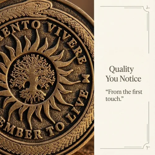 Vista 4 de Memento Mori Medallón de moneda estoicismo, regalo Amor Fati Metal Gold Color Token EDC Challenge Stoic Reminder Colgante Momento Mori Regalo
