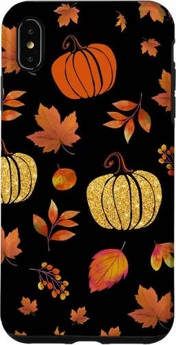 Vista 11 de Fall Leaves and Pumpkins Pattern Halloween Autumn Case for iPhone 17