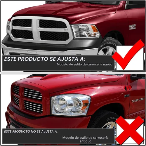 Vista 6 de DNA Motoring HL-OH-DR09QUA-BK-CL1 Reemplazo de faros delanteros de carcasa negra compatible con 10-18 Ram 1500-5500, compatible con modelos de faros
