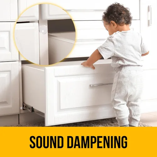 Vista 2 de 128 almohadillas protectoras de silicona transparente – Topes autoadhesivos reductores de sonido con diseño de cúpula plana para puertas