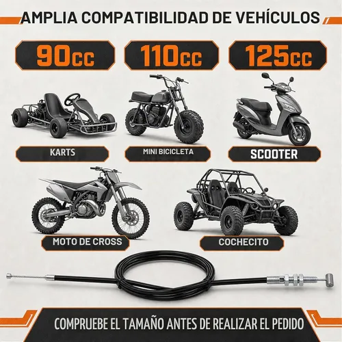 Vista 4 de Cable de acelerador universal de 75 pulgadas para Go Kart
