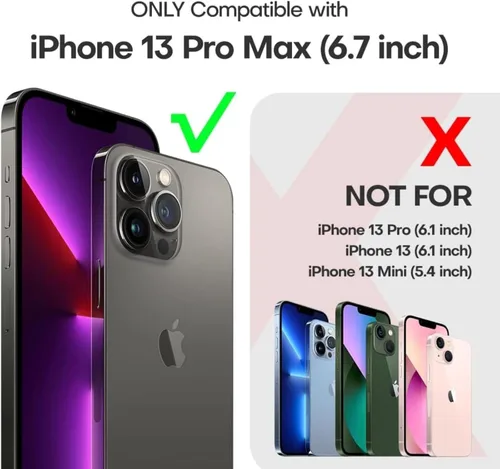 Vista 5 de Funda transparente para iPhone 13 Pro Max, funda cruzada para teléfono con correa ajustable de nailon para el cuello, funda suave de policarbonato