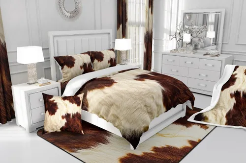 Vista 198 de Erosebridal Juego de edredón de hojas de cannabis, juego de ropa de cama de marihuana con estampado colorido de plantas, decoración bohemia de 2