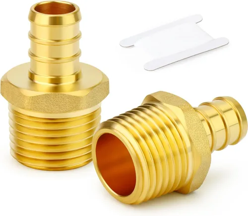 Vista 8 de GASHER 10 piezas sin plomo latón 1 "acoplamiento Pex, accesorios Pex de 1 pulgada para tubería Pex