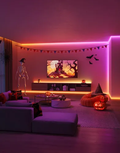 Vista 2 de Govee COB - Tira de luz LED Pro, luces LED para dormitorio, compatible con Alexa, Google Assistant y Matter, luz RGBICW con blanco cálido, tira