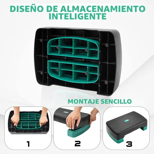 Vista 5 de Yes4All Plataforma de Step de Ejercicio Aeróbico de 18.9" con 2 Elevadores, Stepper de Entrenamiento de Altura Ajustable 3" 5.1" para Gimnasio