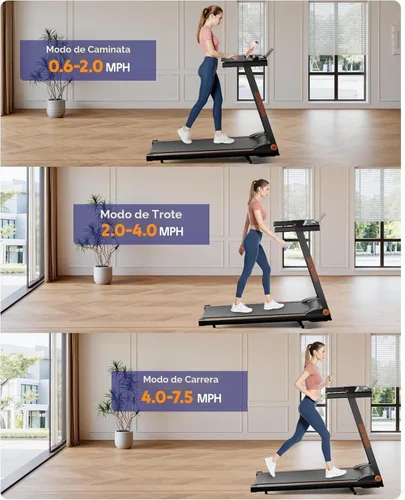 Vista 4 de Superun Incline Waking Pad Treadmill with Handle Bar for Home, 300 LBS Negro naranja