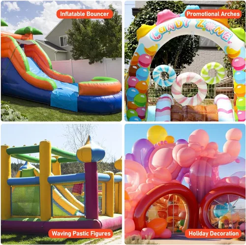 Vista 8 de Soplador inflable de casa de rebote, 1400W-1600W, 1.7 HP y 2 HP soplador inflable de doble velocidad, potente ventilador de aire para casa inflable