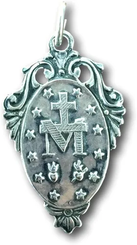 Vista 2 de Medalla Milagrosa y Medalla Virgen María - Réplica antigua