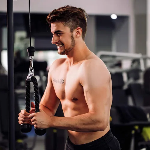 Vista 6 de Accesorio de máquina de cable de prensa de tríceps, construcción de carrocería, accesorios de extracción LAT, accesorios de gimnasio en casa, mango