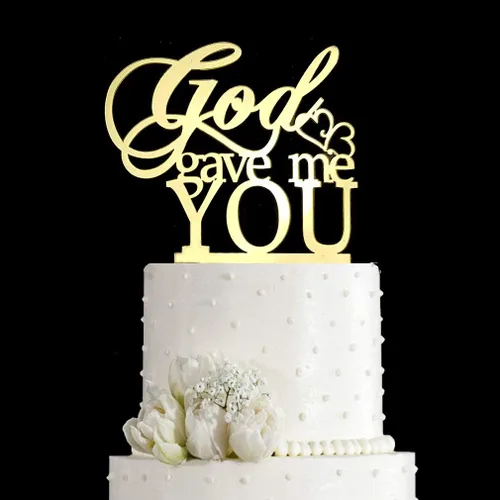 Vista 6 de Decoración para tartas de boda God Gave Me You (negro)