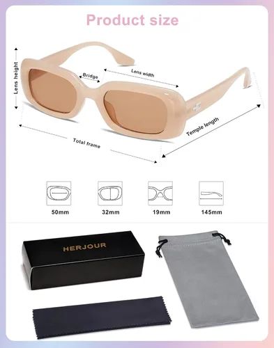 Vista 5 de Allarallvr Small Rectangle Cute Sunglasses for Women Men Classical 90s Retro Trendy Shades Vintage Square Frame AR82126