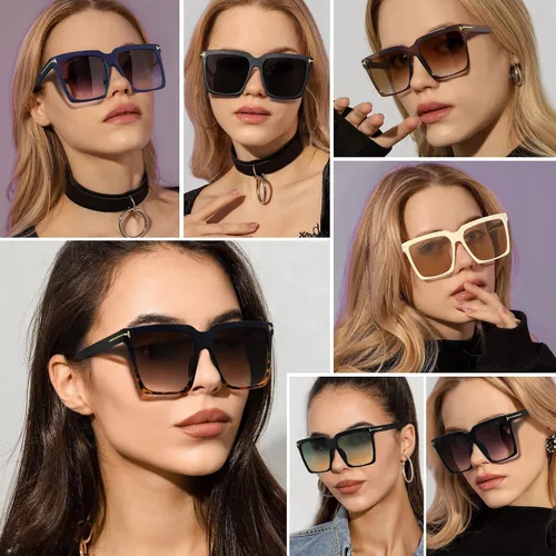 Vista 3 de MEETSUN Gafas de sol de gran tamaño para mujer, gafas de sol cuadradas vintage con protección UV400
