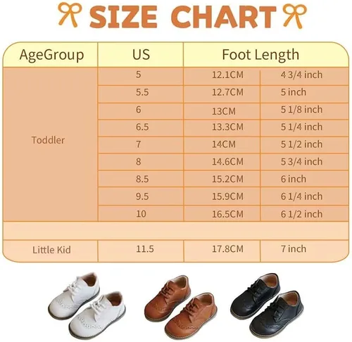 Vista 6 de Meckior Toddler Boys Girls Dress Shoes Little Kid Oxford Shoes Wedding Church Dress Shoes PU Leather Lace Up School Uniform Loafer Flats