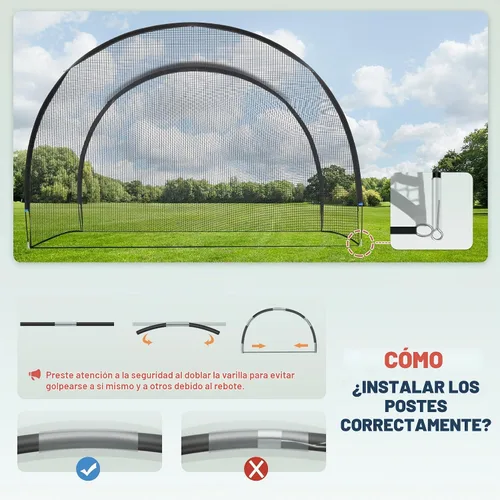 Vista 6 de SHANTRA ORIENGEAR Baseball Batting Cage for Backyard, Fully Enclosed Hitting Cage, Baseball and Softball Training Cages, Backyard Hitting and