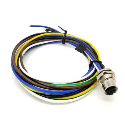 Vista 5 de M12 5 Pin 4+PE L Código Hembra Panel Receptáculo frontal M16X1.5 con cable de longitud de 3.3 ft
