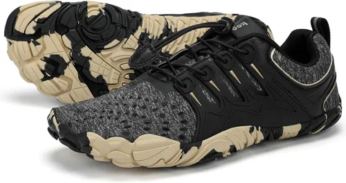 Vista 6 de Kricely Zapatos minimalistas para hombre, zapatos de entrenamiento con puntera ancha, suela cero caída