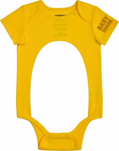 Vista 2 de Baby Shark Conjunto de body y gorro para bebés para recién nacidos y bebés - Amarillo/Blanco