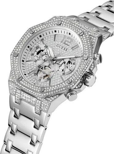 Vista 4 de GUESS Men's Dress Octagonal Crystal Multifunction 44mm Watch