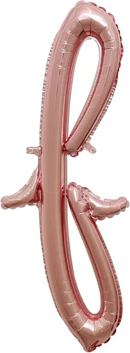Vista 3 de Globo de aluminio en forma de escritura de oro rosa, 16 pulgadas (paquete de 1) - Elegante decoración de globos del alfabeto, perfecto para fiestas