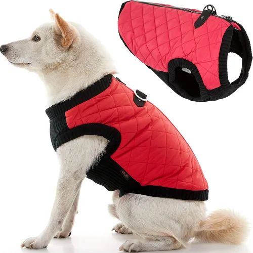 Vista 18 de Gooby – Chaleco de moda para perro, chaqueta negra, talla XS – cálido chaleco bomber con cremallera y doble anillo en D para correa – suéter