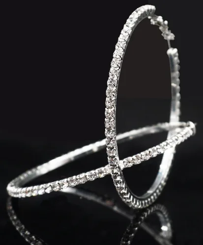 Vista 6 de Arracadas para boda con cristales de diamantes de imitación