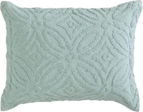 Vista 13 de Beatrice Home Fashions Colcha de chenilla para anillo de boda, matrimonial, marfil + 2 fundas de almohada de chenilla para anillos de boda