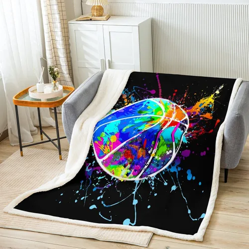 Vista 32 de Manfei Manta a cuadros con temática deportiva de béisbol para niños, adolescentes, decoración de habitación, guantes de bate de béisbol, manta
