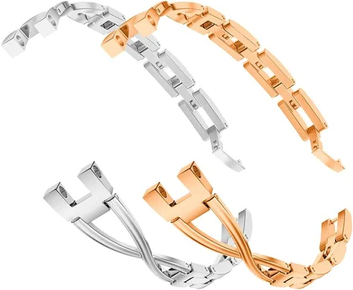 Vista 2 de C2D JOY Correas de acero inoxidable compatibles con Garmin Lily Smartwatch Correa de repuesto para reloj inteligente estilo X, accesorios elegantes