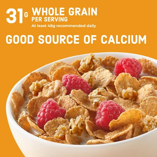 Vista 4 de Fiber One Honey Clusters Cereal de desayuno, cereal de fibra hecho con grano entero, 17.5 onzas