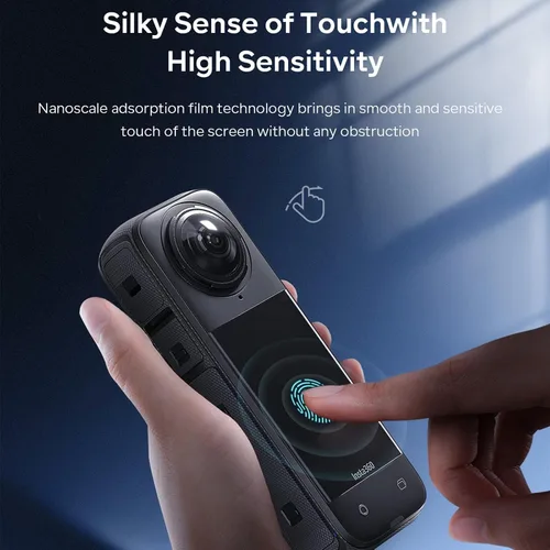 Vista 9 de Insta 360 X5 - Carcasa de aluminio de metal con doble abrazadera y tapa de lente de silicona, protector de pantalla para Insta360 X5 X 5, kit