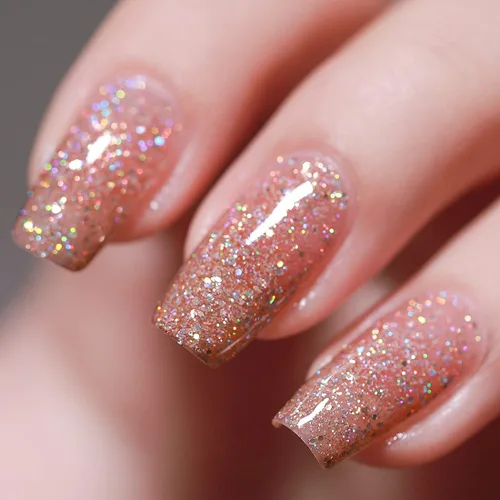 Vista 9 de FANZEST - Esmalte de uñas de gel con purpurina UV, no se salta, esmalte de gel para manicura y pedicura (plata diamante)