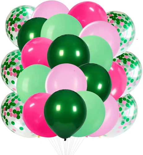 Vista 14 de We Moment Globos negros de 12 pulgadas color verde oscuro y dorado metálico cromado con globos de confeti, para baby shower, decoración de fiesta