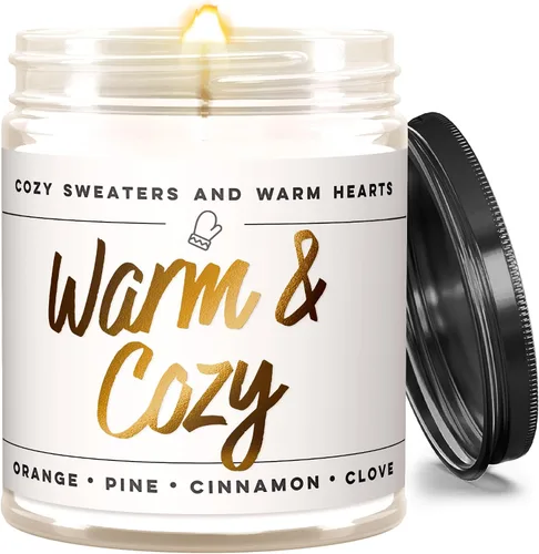 Vista 11 de Wax & Wit Hello Fall Velas perfumadas para el hogar – Nuez moscada, Clavo, Canela, Sidra – Regalos perfectos de decoración del hogar para otoño