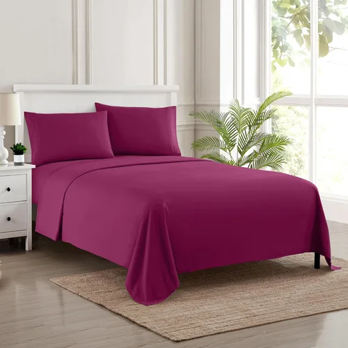 Vista 16 de Juego de sábanas extrasuaves de tamaño individual, ropa de cama transpirable y lujosa con correas elásticas integradas para las esquinas, colección